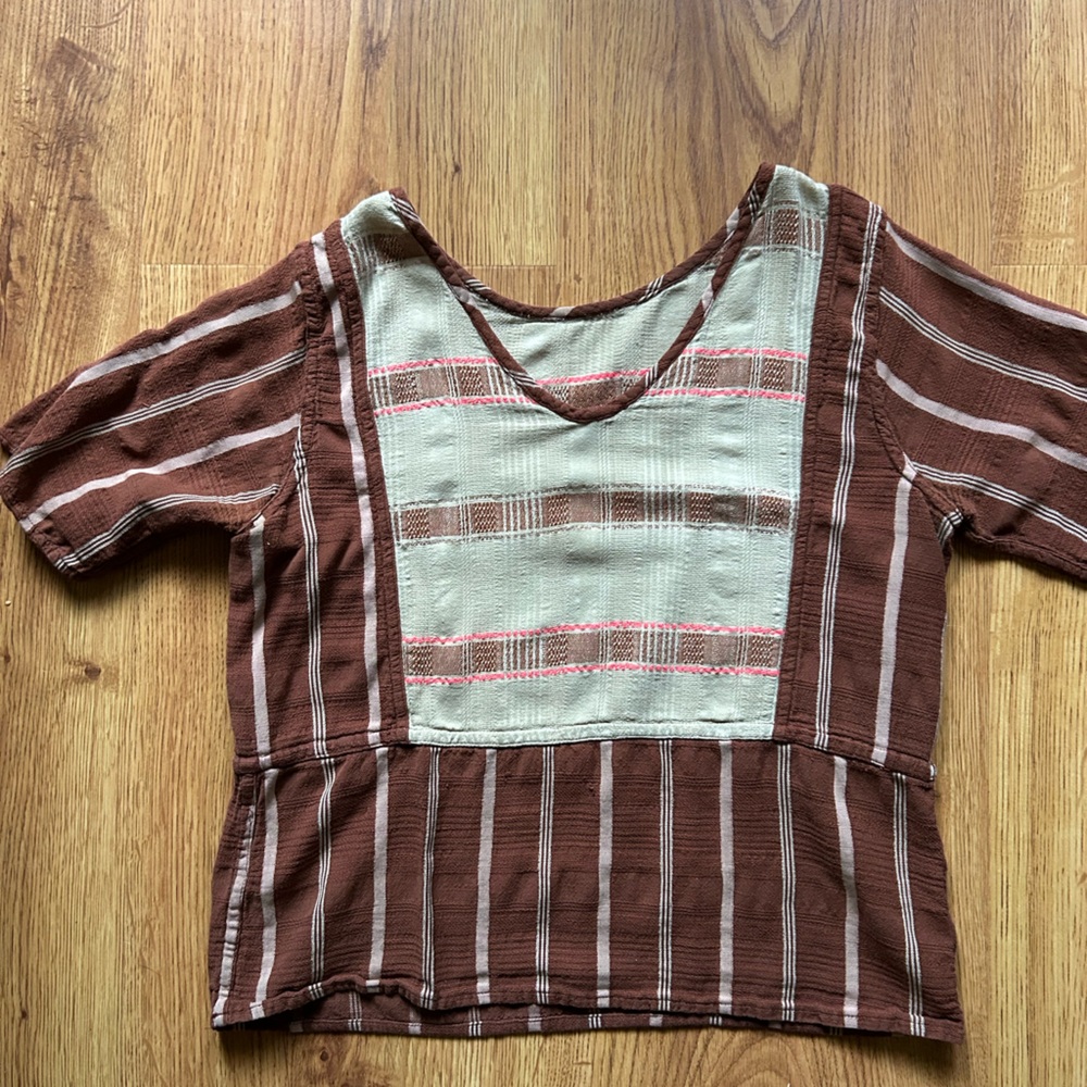 Ace & Jig Brown Striped Blouse